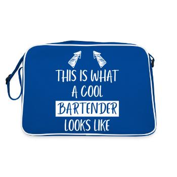 This is what a cool bartender looks like - Retro Bag - blue/white - Back