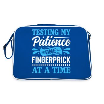 Tester ma patience une piqûre de doigt à la fois - Sac Retro - bleu/blanc - Dos