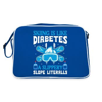 Skiing Is Like Diabetes - A Slippery Slope - Retro Bag - blue/white - Back