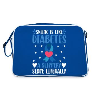 Skiing Is Like Diabetes - A Slippery Slope - Retro Bag - blue/white - Back