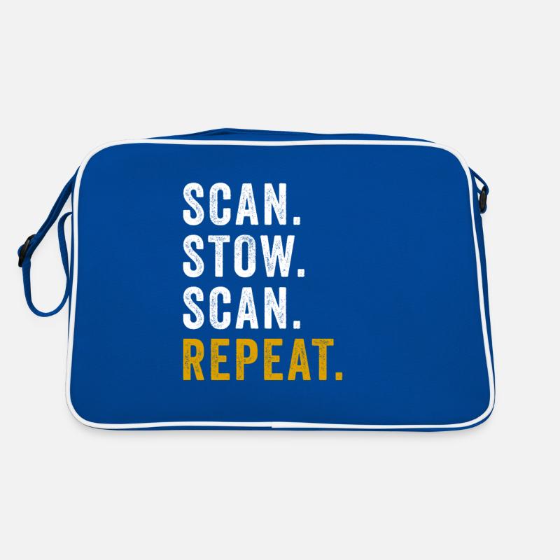 Scan Stow Scan Repeat Cool Flex Driver Humor Pun Retro Bag