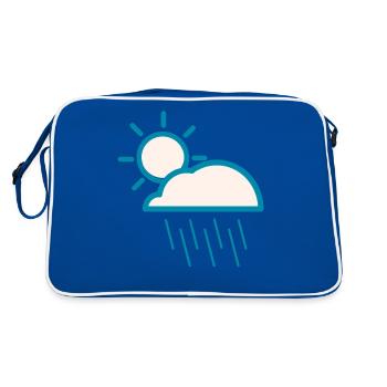 Wetter Wechselhaft - Retro Tasche - Blau/Weiß - Hinten