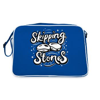 Skipping Stones - Retro Tasche - Blau/Weiß - Hinten