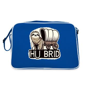 Hü Brid - Lustiges Hybrid Auto - Faultier - Retro Tasche - Blau/Weiß - Hinten