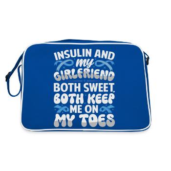 Insulin And Girlfriend Both Sweet, Keep On My Toes - Retro Bag - blue/white - Back