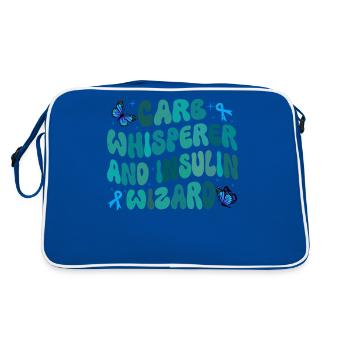 Carb Whisperer And Insulin Wizard - Retro Bag - blue/white - Back