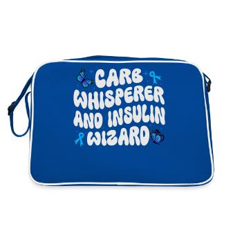 Carb Whisperer And Insulin Wizard - Retro Bag - blue/white - Back