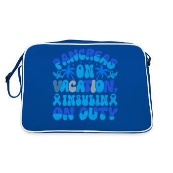 Pancreas On Vacation Insulin On Duty - Retro Bag - blue/white - Back