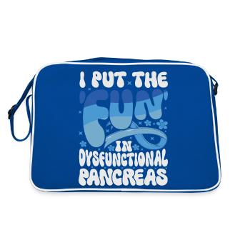 I Put The Fun In Dysfunctional Pancreas - Retro Bag - blue/white - Back
