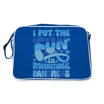 I Put The Fun In Dysfunctional Pancreas - Retro Bag - blue/white - Back