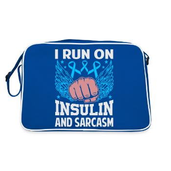 I Run On Insulin And Sarcasm - Retro Bag - blue/white - Back