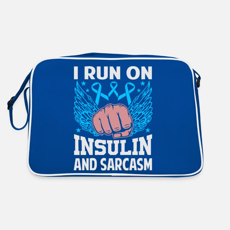 I Run On Insulin And Sarcasm Retro Tasche