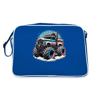 USA Monster Truck - Christmas Lights String Lights - Retro Bag - blue/white - Back