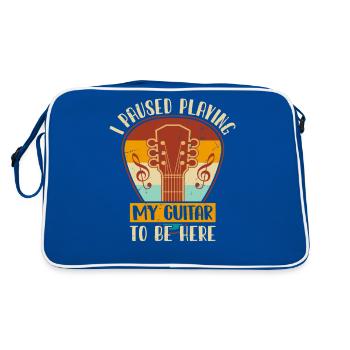 J’ai fait une pause en jouant de ma guitare pour être ici - Sac Retro - bleu/blanc - Dos