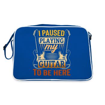 J’ai fait une pause en jouant de ma guitare pour être ici - Sac Retro - bleu/blanc - Dos