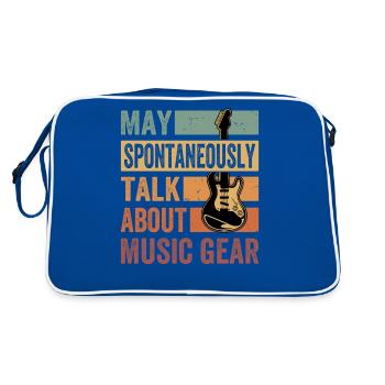 Peut parler spontanément de matériel de musique - Sac Retro - bleu/blanc - Dos