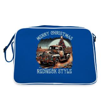 Merry Christmas Redneck Style - Pick up Truck - Retro Bag - blue/white - Back