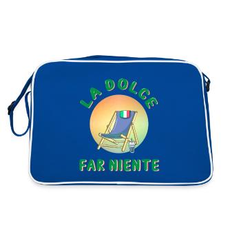 la dolce far niente - Retro Tasche - Blau/Weiß - Hinten