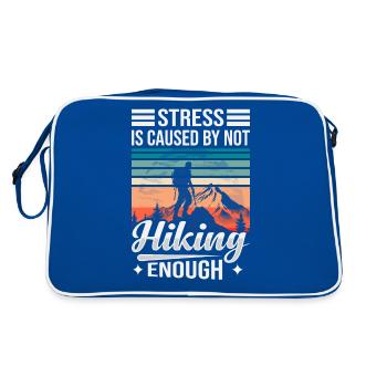 Stress Is Caused By Not Hiking Enough - Retro Tasche - Blau/Weiß - Hinten