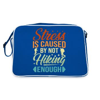 Stress Is Caused By Not Hiking Enough - Retro Tasche - Blau/Weiß - Hinten