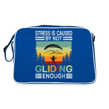 Stress Is Caused By Not Gliding Enough - Retro Tasche - Blau/Weiß - Hinten