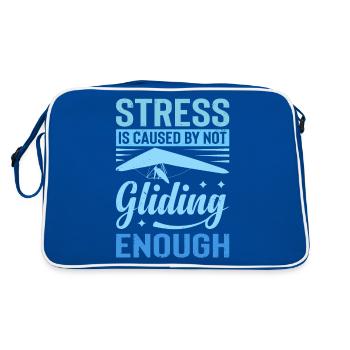 Stress Is Caused By Not Gliding Enough - Retro Tasche - Blau/Weiß - Hinten