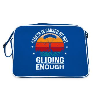 Stress Is Caused By Not Gliding Enough - Retro Tasche - Blau/Weiß - Hinten
