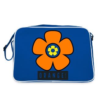 Orange Tulip Double-Flower - Retro Tasche - Blau/Weiß - Hinten