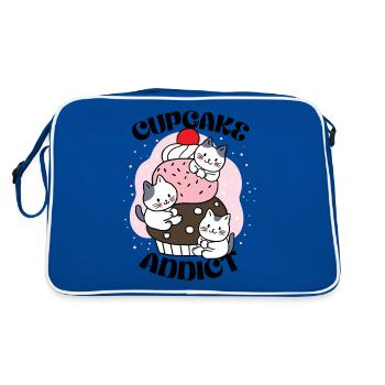 Cupcake addict - Retro Bag - blue/white - Back