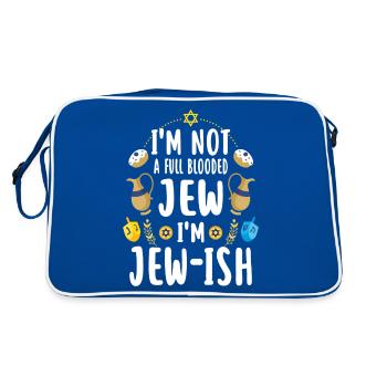 Chanukka Lustiger Spruch Geschenk - Retro Tasche - Blau/Weiß - Hinten