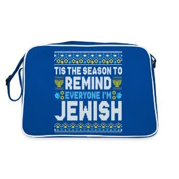 Chanukka Lustiger Spruch Geschenk - Retro Tasche - Blau/Weiß - Hinten
