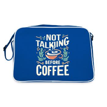 Not Talking before Coffee - Retro Bag - blue/white - Back