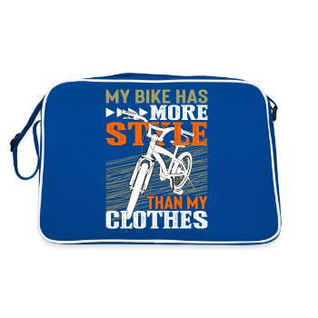My bike has more style than my clothes - Retro Bag - blue/white - Back