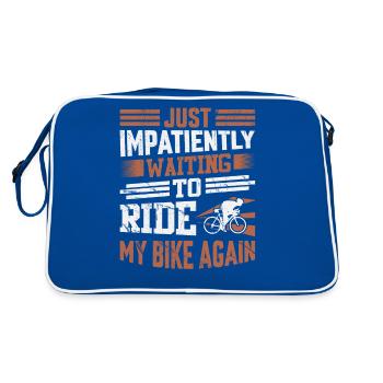 J’attends avec impatience de refaire du vélo - Sac Retro - bleu/blanc - Dos