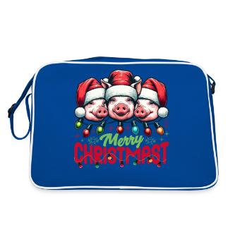MERRY ChristMAST - Christmas Roast Food Meal - Retro Bag - blue/white - Back