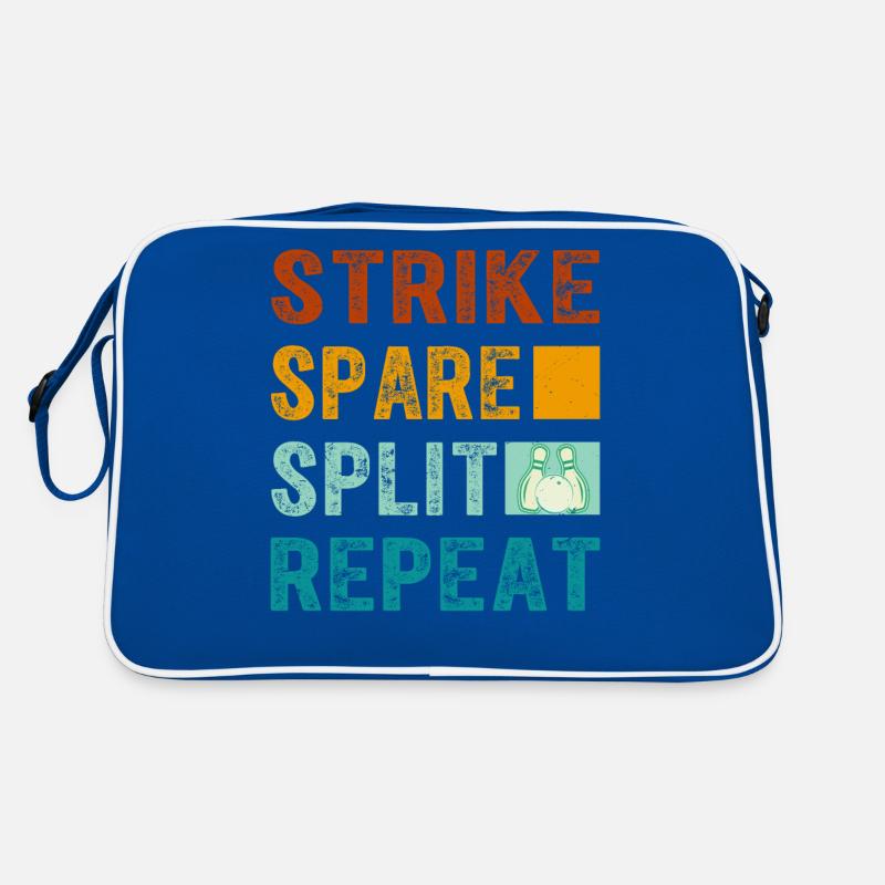 Toupie de bowling - Strike Spare Split Repeat Sac Retro