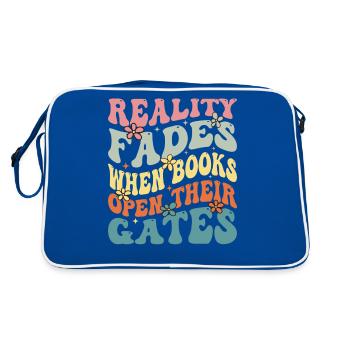 Dicton de rat de bibliothèque - lecteur de livre passionné - Sac Retro - bleu/blanc - Dos