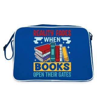Dicton de rat de bibliothèque - lecteur de livre passionné - Sac Retro - bleu/blanc - Dos