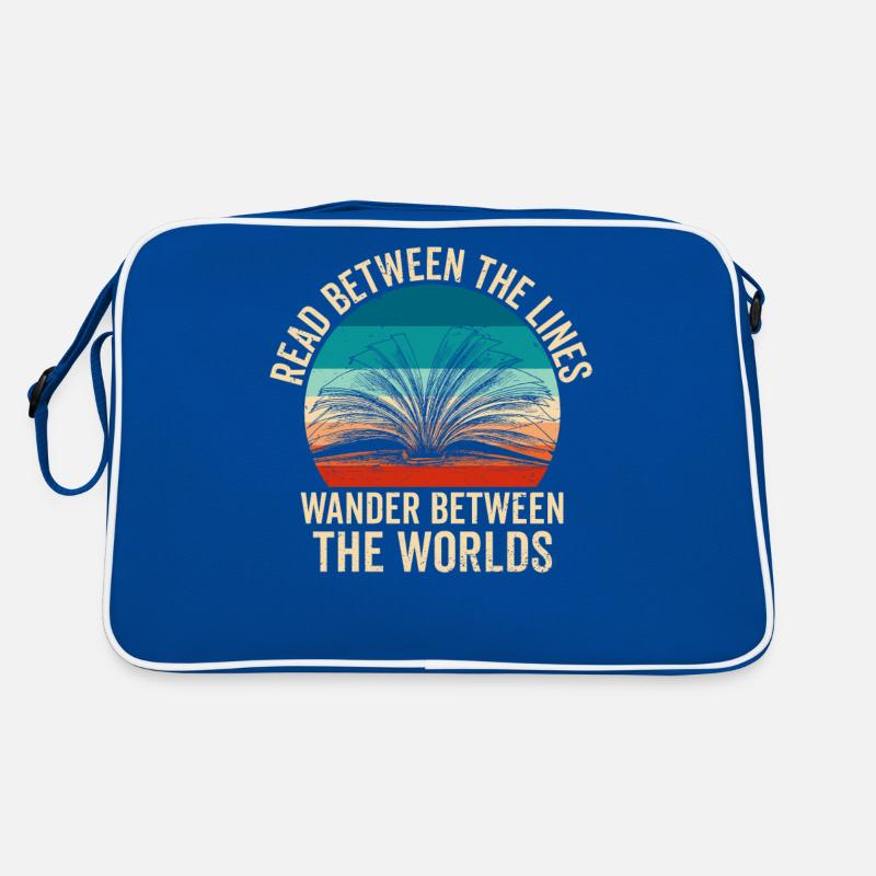 Leseratte Spruch - Passionierte Buch Leser - Retro Tasche - Blau/Weiß