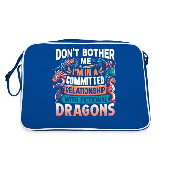 Fictional Dragons – A Committed Relationship - Retro Bag - blue/white - Back
