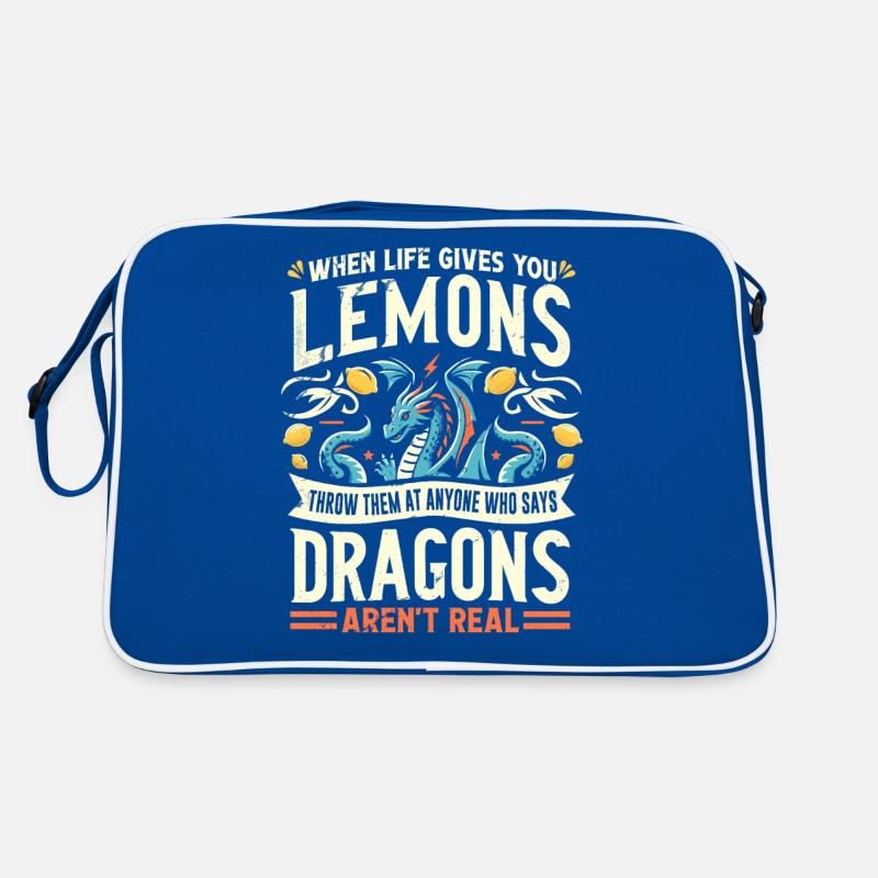 DRAGONS ARE REAL - Lustiger Spruch DRACHEN gibt es Retro Tasche