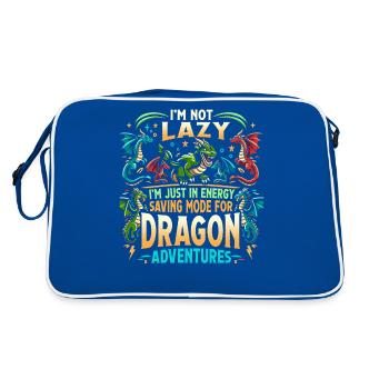 Dragon Adventures – I'm Not Lazy - Dragon Books - Retro Bag - blue/white - Back