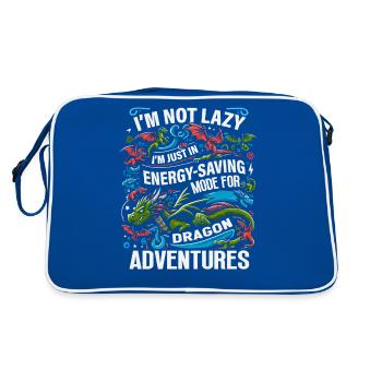 Dragon Adventures – I'm Not Lazy - Dragon Books - Retro Bag - blue/white - Back