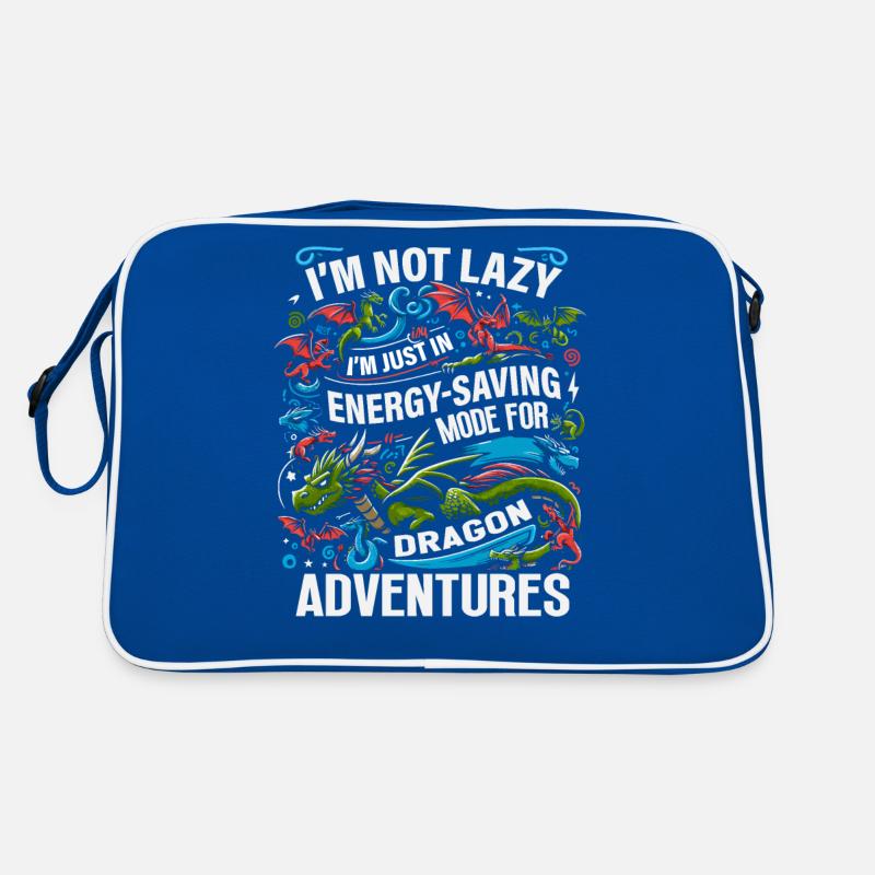 Dragon Adventures – I'm Not Lazy - Drachen Bücher Retro Tasche
