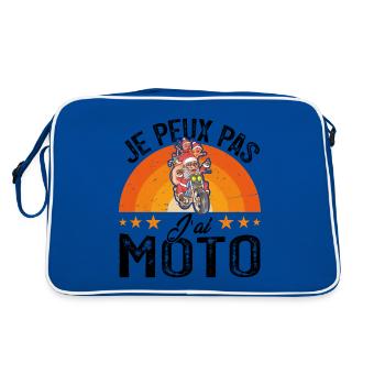 Je peux pas j ai moto - Sac Retro - bleu/blanc - Dos