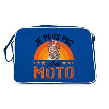 Je peux pas j ai moto - Sac Retro - bleu/blanc - Dos