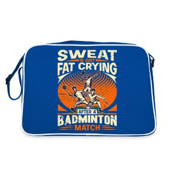 DICTON DE BADMINTON - La sueur ne fait que pleurer de la graisse - Sac Retro - bleu/blanc - Dos