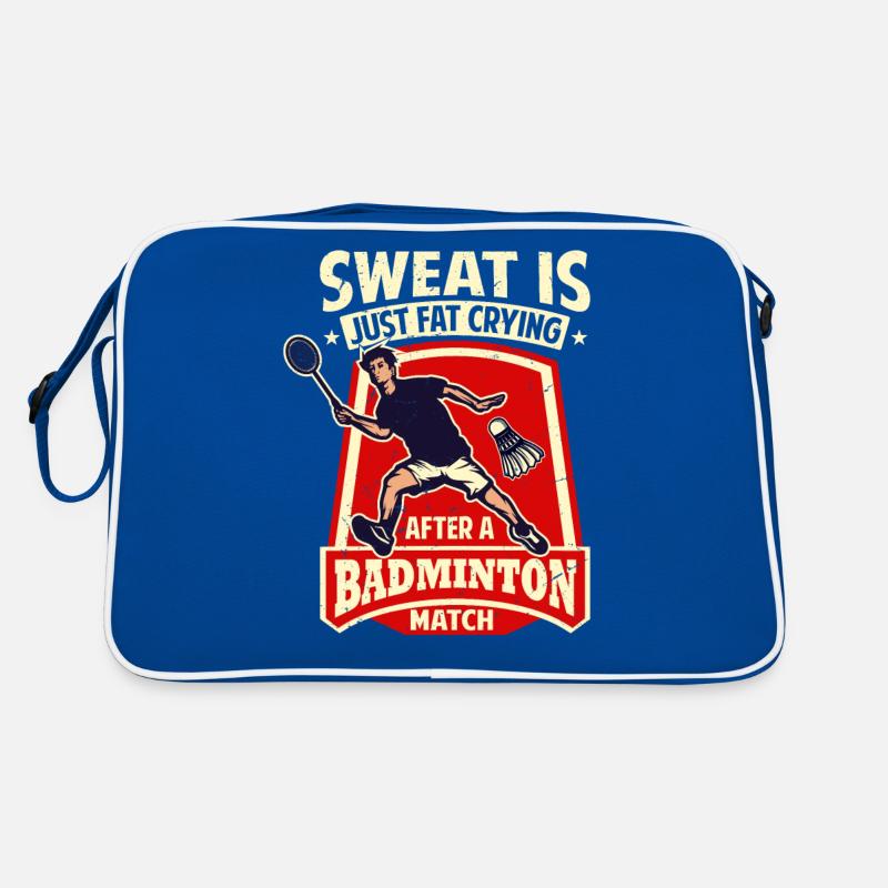 BADMINTON SPRUCH - Sweat Is Just Crying Fat Retro Tasche