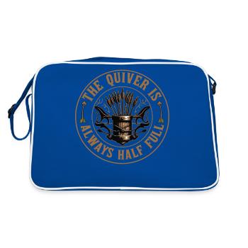 Dicton amusant de tir à l’arc - Le carquois est plein - Sac Retro - bleu/blanc - Dos