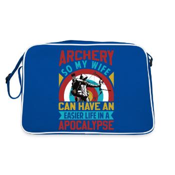 Drôle de dicton de tir à l’arc - Apocalypse - Sac Retro - bleu/blanc - Dos